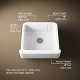 Whitehaven® 23-1/2" undermount single-bowl farmhouse kitchen sink