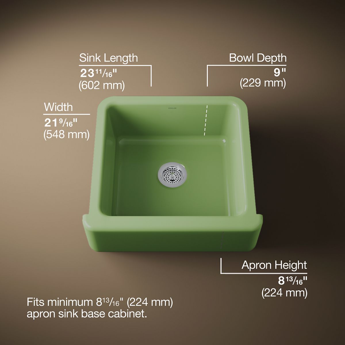 Whitehaven® 23-1/2" undermount single-bowl farmhouse kitchen sink