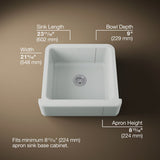 Whitehaven® 23-1/2" undermount single-bowl farmhouse kitchen sink