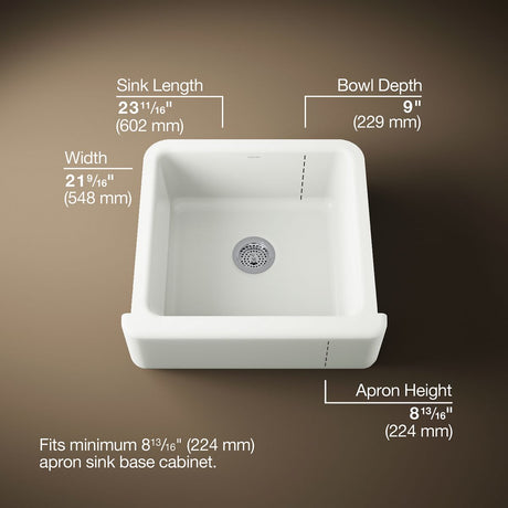 Whitehaven® 23-1/2" undermount single-bowl farmhouse kitchen sink