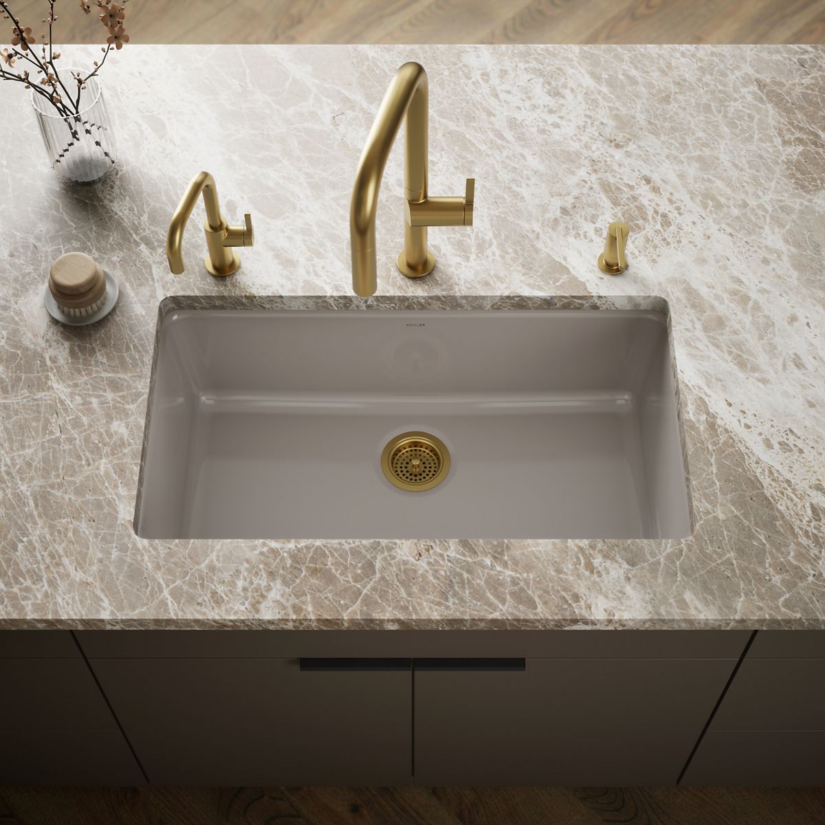 Iron/Tones® 33" top-/undermount single-bowl kitchen sink