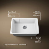 Iron/Tones® 27" top-/undermount single-bowl kitchen sink