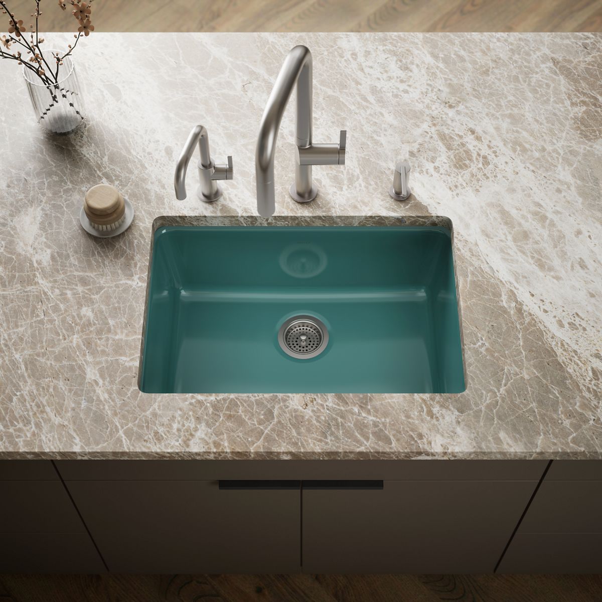 Iron/Tones® 27" top-/undermount single-bowl kitchen sink
