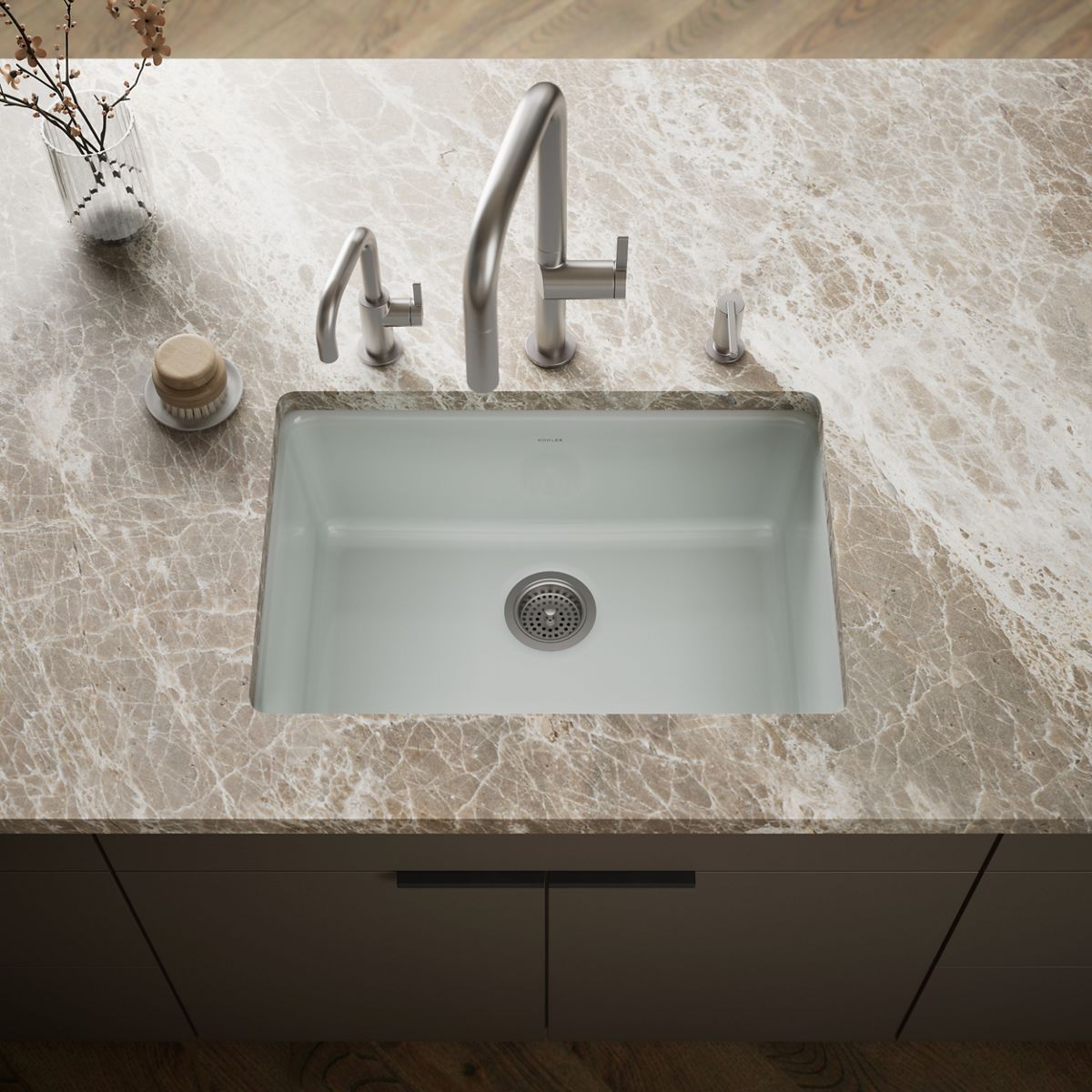 Iron/Tones® 27" top-/undermount single-bowl kitchen sink