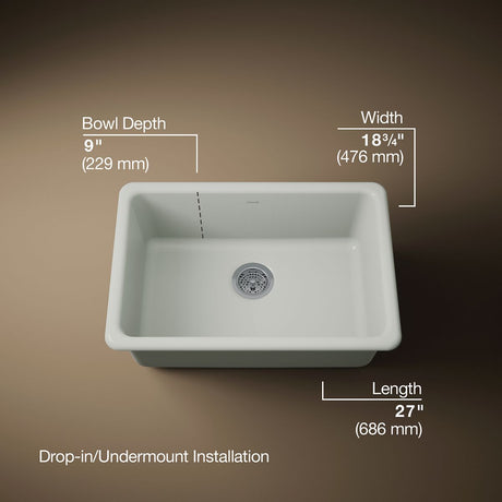 Iron/Tones® 27" top-/undermount single-bowl kitchen sink