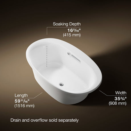 Underscore® 59-3/4" x 35-3/4" drop-in bath with Bask® heated surface