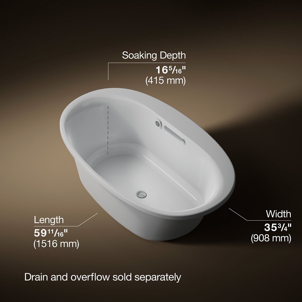 Underscore® 59-3/4" x 35-3/4" drop-in bath with Bask® heated surface