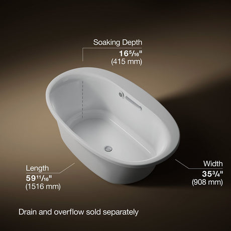 Underscore® 59-3/4" x 35-3/4" drop-in bath with Bask® heated surface