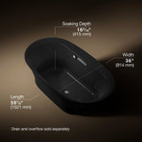 Underscore® 66" x 36" drop-in Heated BubbleMassage™ air bath with Bask® heated surface