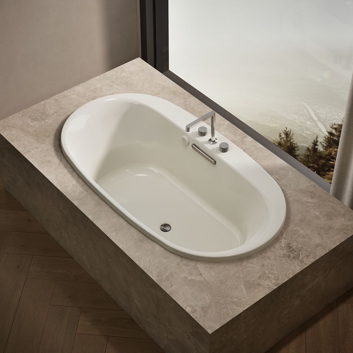 Underscore® 66" x 36" drop-in Heated BubbleMassage™ air bath with Bask® heated surface
