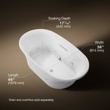 Underscore® 66" x 36" drop-in heated whirlpool bath