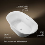 Underscore® 71-1/2" x 41-1/2" drop-in bath