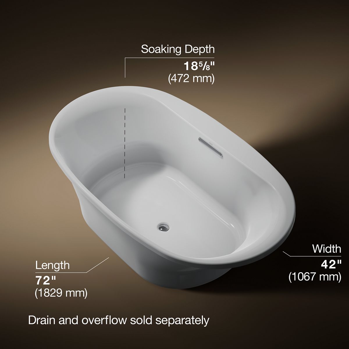 Underscore® 71-1/2" x 41-1/2" drop-in bath