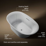 Underscore® 71-1/2" x 41-1/2" drop-in bath