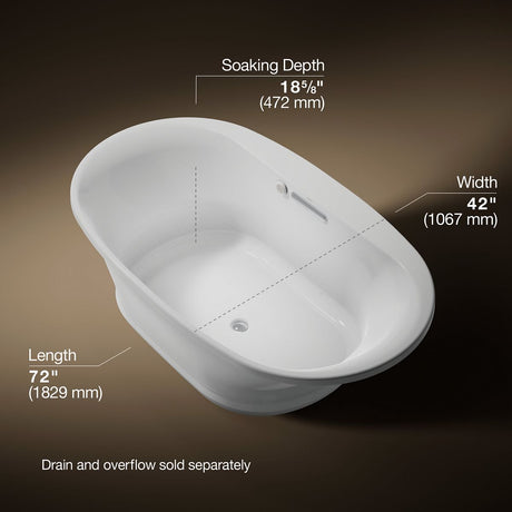 Underscore® 71-1/2" x 41-1/2" drop-in Heated BubbleMassage™
