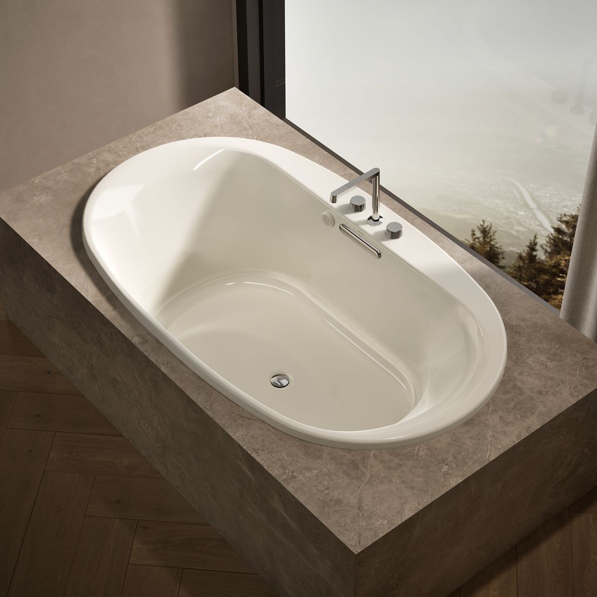 Underscore® 71-1/2" x 41-1/2" drop-in Heated BubbleMassage™ air bath with Bask® heated surface