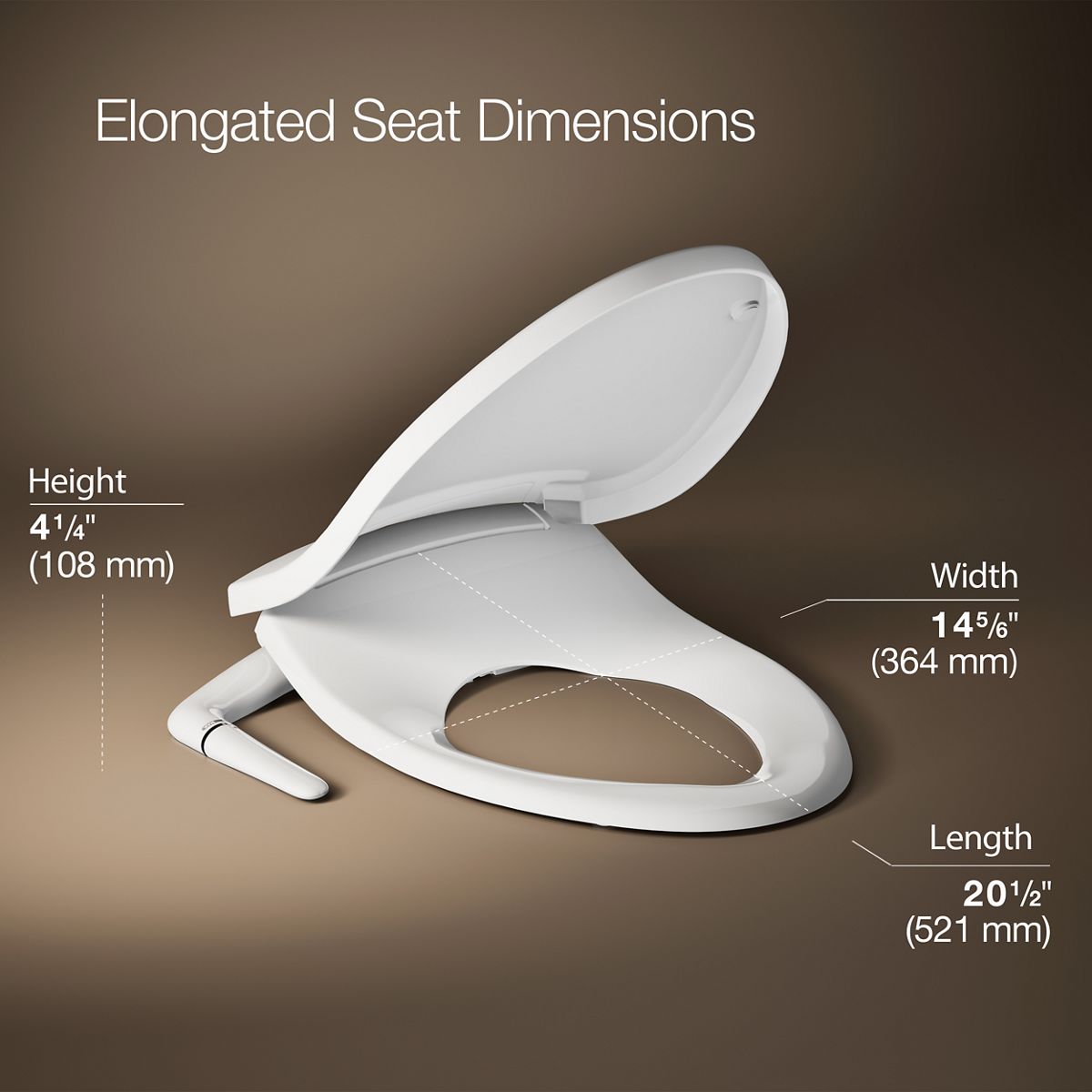 PureWash® M250 Elongated manual bidet toilet seat