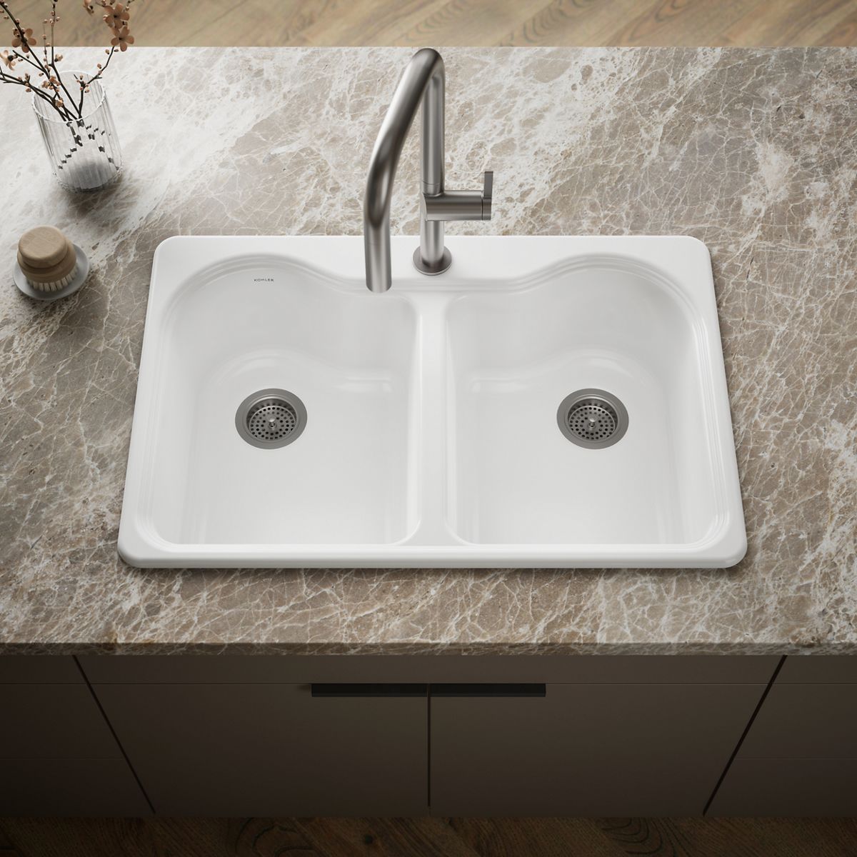 Hartland® 33" top-mount double-bowl kitchen sink