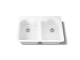 Hartland® 33" top-mount double-bowl kitchen sink