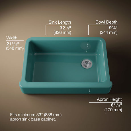 Whitehaven® 32-1/2" undermount single-bowl farmhouse kitchen sink