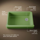 Whitehaven® 32-1/2" undermount single-bowl farmhouse kitchen sink