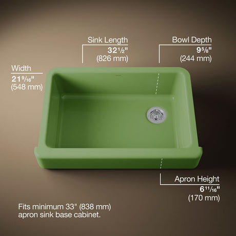 Whitehaven® 32-1/2" undermount single-bowl farmhouse kitchen sink