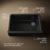 Whitehaven® 32-3/4" undermount single-bowl farmhouse kitchen sink
