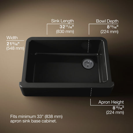 Whitehaven® 32-3/4" undermount single-bowl farmhouse kitchen sink