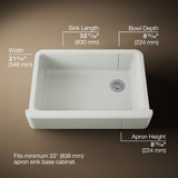 Whitehaven® 32-3/4" undermount single-bowl farmhouse kitchen sink
