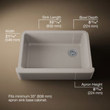 Whitehaven® 32-3/4" undermount single-bowl farmhouse kitchen sink