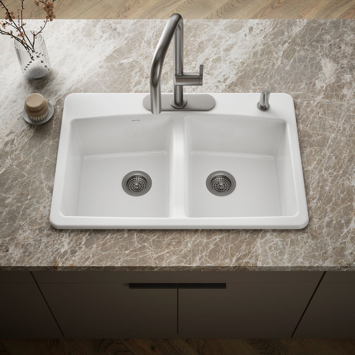 Brookfield™ 33" top-mount double-bowl kitchen sink