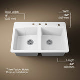Brookfield™ 33" top-mount double-bowl kitchen sink
