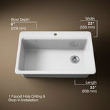 Riverby® 33" top-mount single-bowl kitchen sink