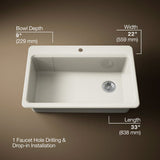 Riverby® 33" top-mount single-bowl kitchen sink