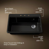 Riverby® 33" top-mount single-bowl kitchen sink