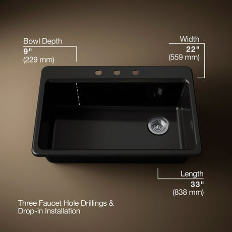 Riverby® 33" top-mount single-bowl kitchen sink