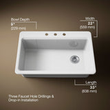 Riverby® 33" top-mount single-bowl workstation kitchen sink