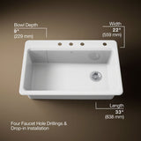 Riverby® 33" top-mount single-bowl workstation kitchen sink