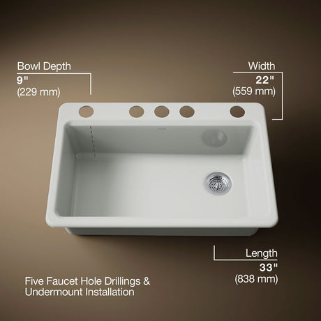 Riverby® 33" undermount single-bowl kitchen sink