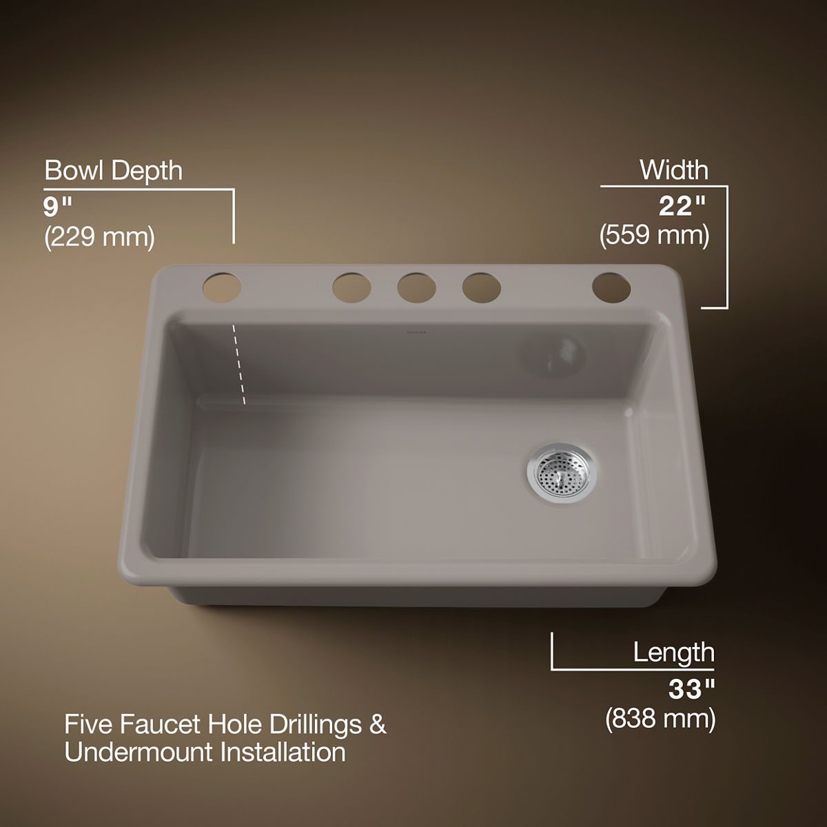 Riverby® 33" undermount single-bowl kitchen sink