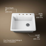 Riverby® 25" top-mount single-bowl kitchen sink