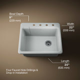 Riverby® 25" top-mount single-bowl kitchen sink
