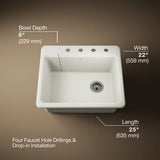 Riverby® 25" top-mount single-bowl kitchen sink