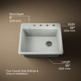 Riverby® 25" top-mount single-bowl kitchen sink