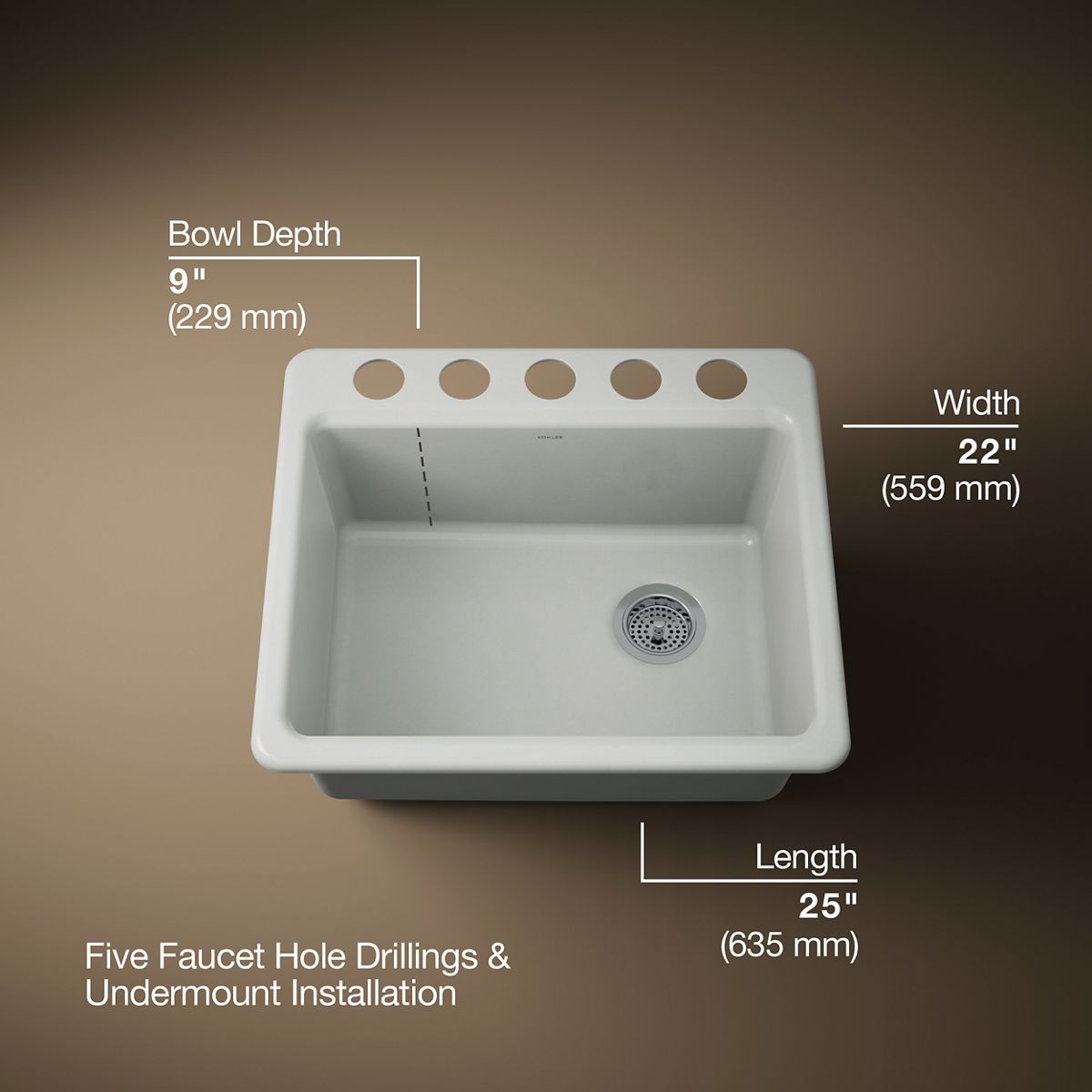 Riverby® 25" undermount single-bowl kitchen sink