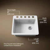 Riverby® 25" undermount single-bowl workstation kitchen sink