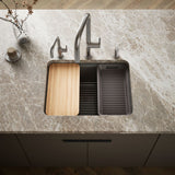 Riverby® 25" undermount single-bowl workstation kitchen sink