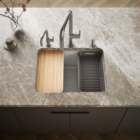 Riverby® 25" undermount single-bowl workstation kitchen sink