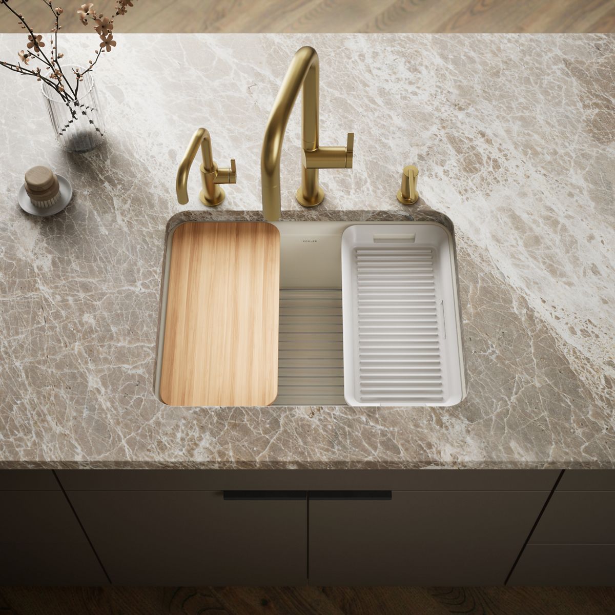 Riverby® 25" undermount single-bowl workstation kitchen sink