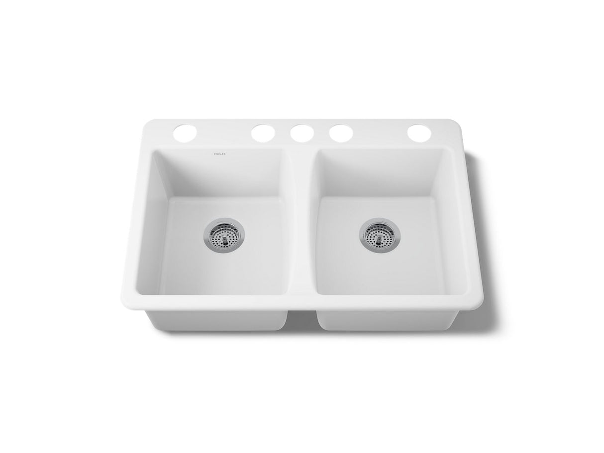 Deerfield® 33" undermount double-bowl kitchen sink